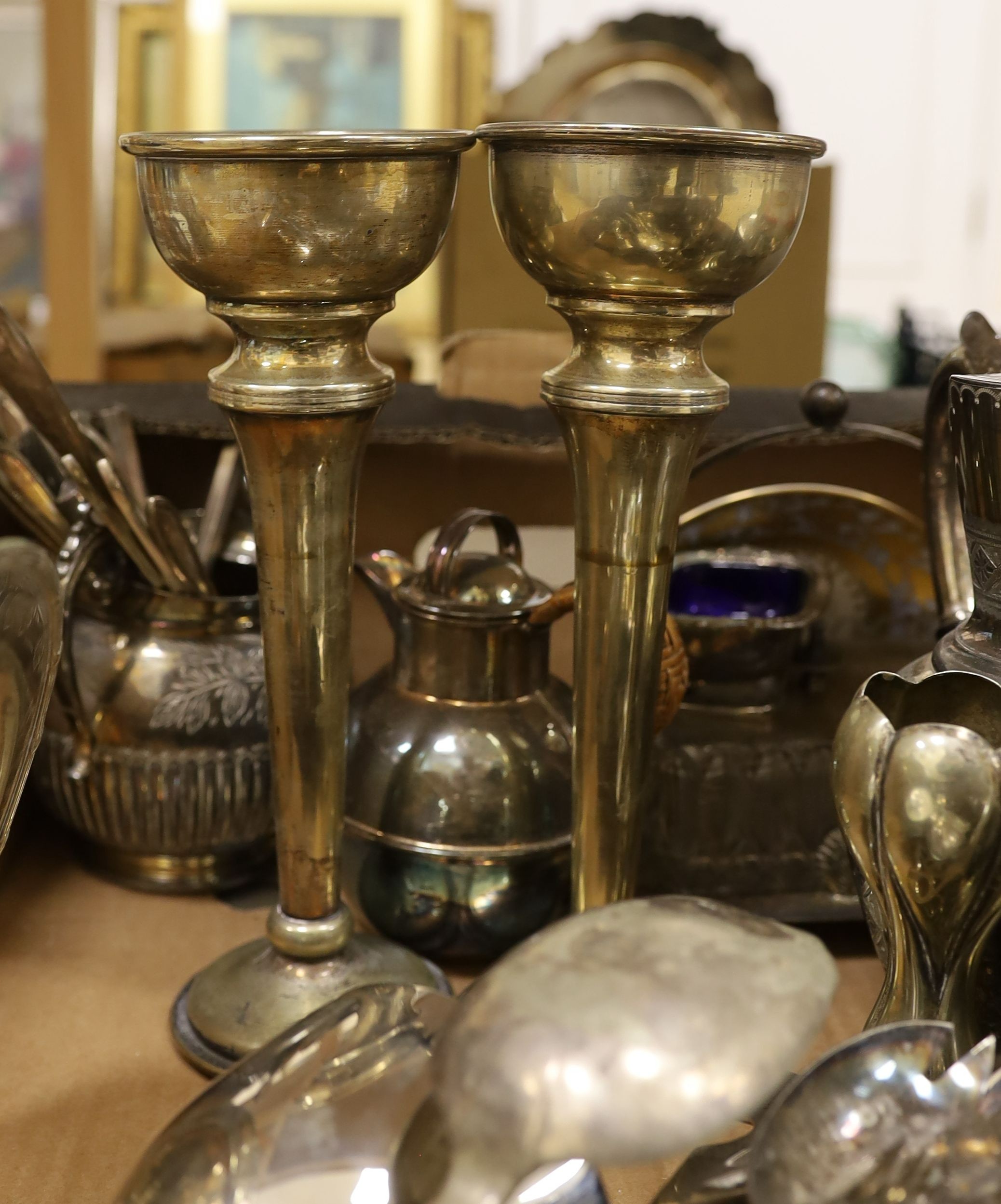 A quantity of silver plate etc.